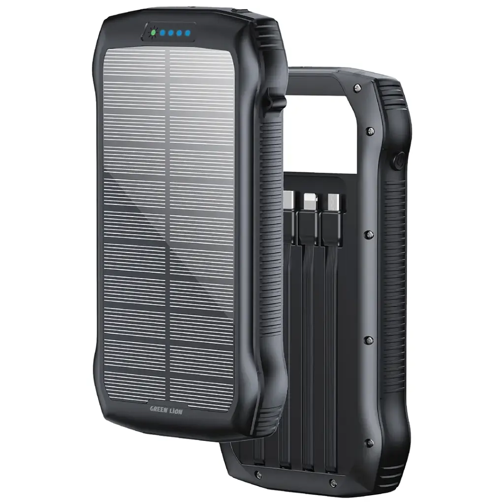 پاوربانک خورشیدی 20000 میلیآمپر Green Lion Solar Force مناسب سفر و کمپینگ