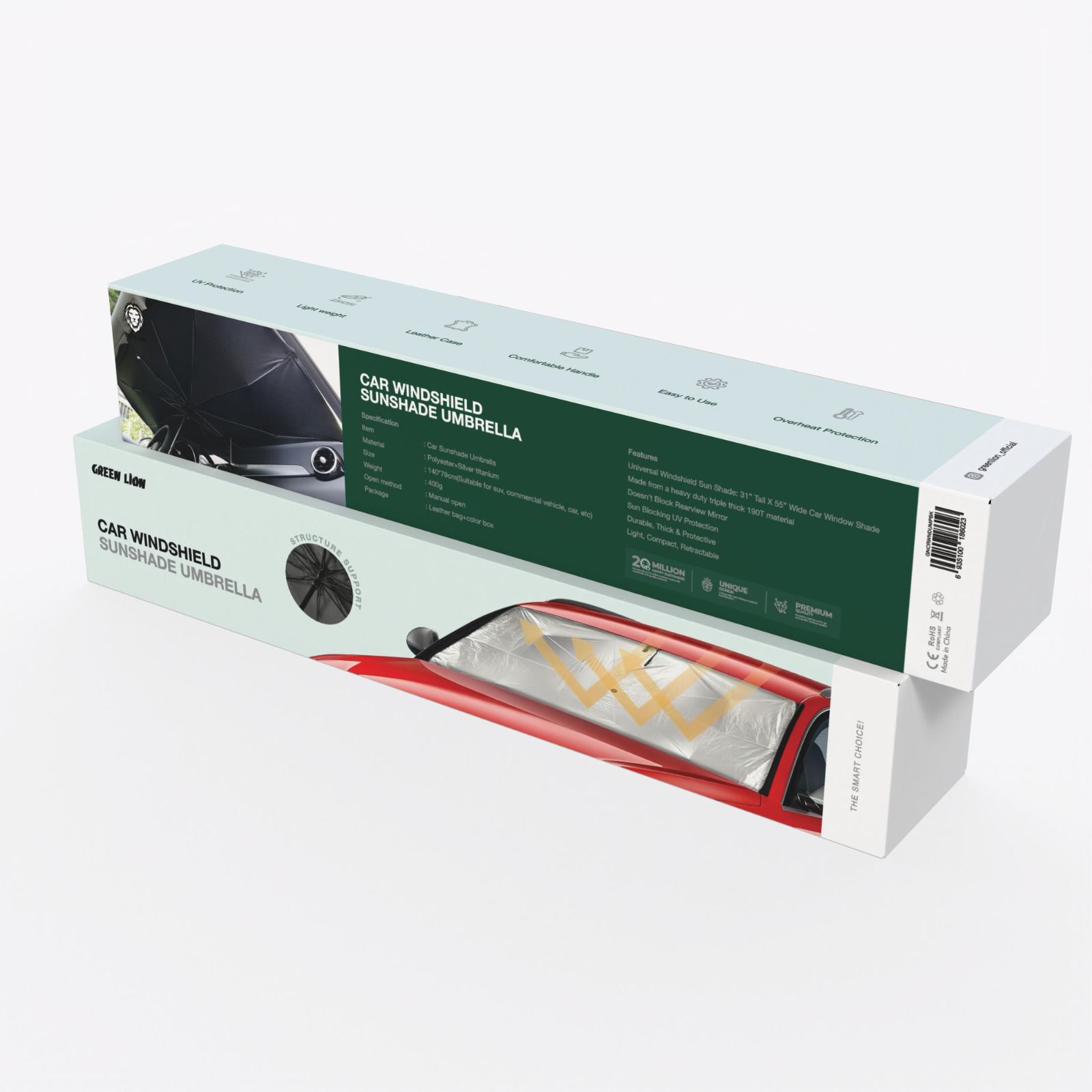 چتر آفتابگیر شیشه جلو خودرو گرین لاین مدل Car Windshield Sunshade Umbrella
