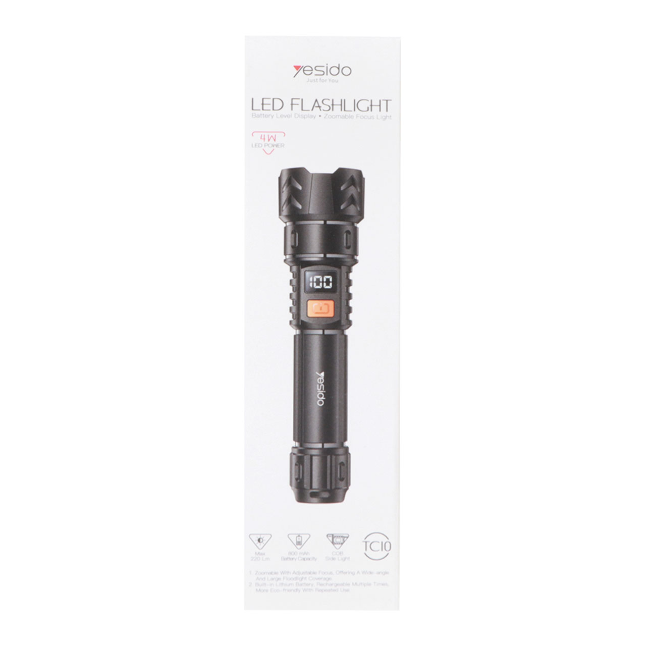 چراغ قوه تلسکوپی شارژی یسیدو مدل Yesido TC10
