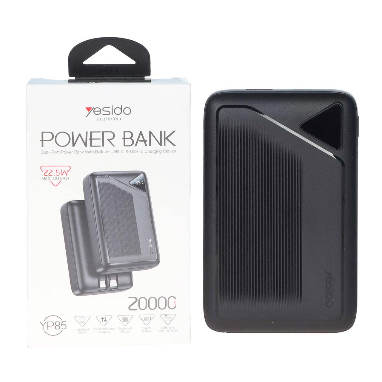 پاوربانک Yesido YP85 ظرفیت 20000mAh با شارژ سریع 22.5W