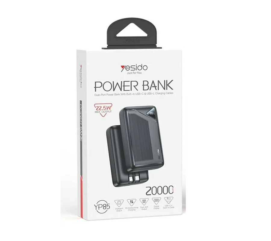 پاوربانک Yesido YP85 ظرفیت 20000mAh با شارژ سریع 22.5W
