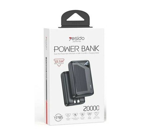 پاوربانک Yesido YP85 ظرفیت 20000mAh با شارژ سریع 22.5W