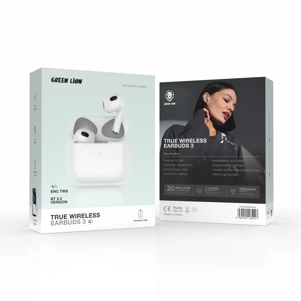 ایرپاد 3 گرین لاین مدل Green Lion Earbuds 3 G1
