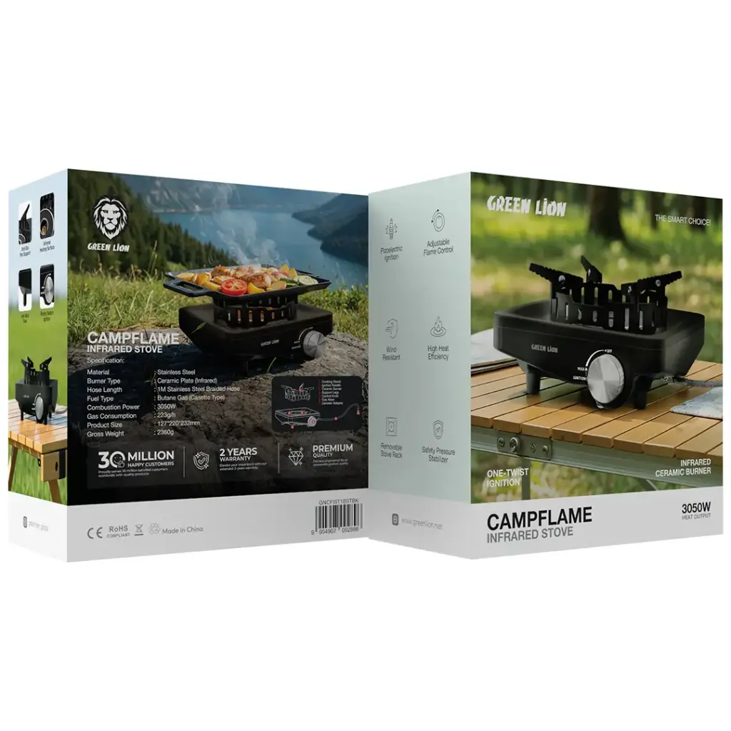 اجاق گاز کمپینگ گرین لاین Campflame مادون قرمز با شعله قدرتمند 3050 وات