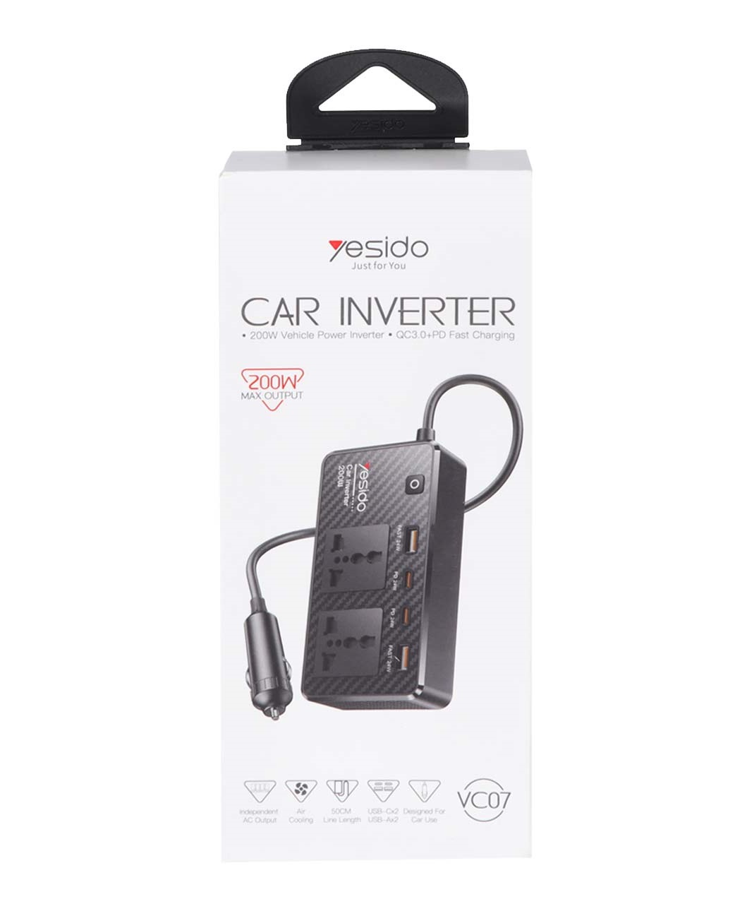 مبدل برق خودرو یسیدو مدل Yesido Inverter VC07 200W