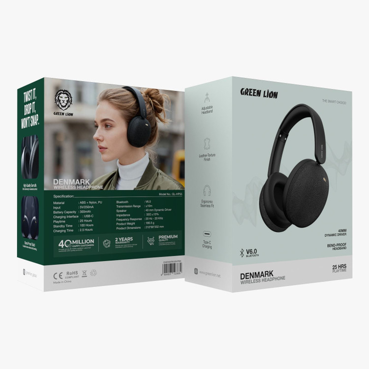 هدفون وایرلس گرین لاین Green Lion Denmark Wireless Headphone GL-HP55