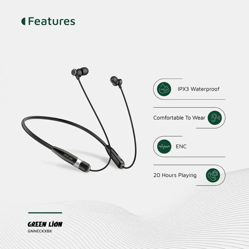 هدفون بلوتوثی گردنی گرین لاین Green Lion Neck X Wireless Neckband