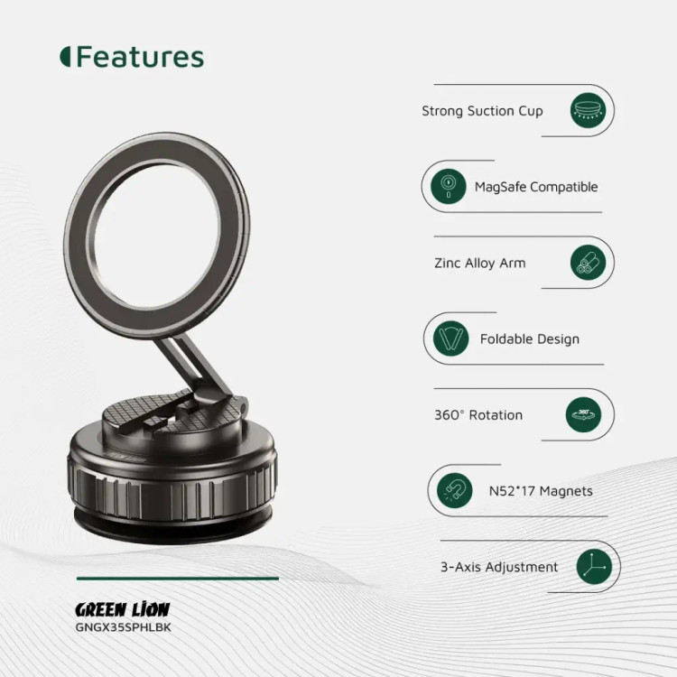 هولدر موبایل گرین لاین مدل Green Lion GX-35 Suction Phone Holder