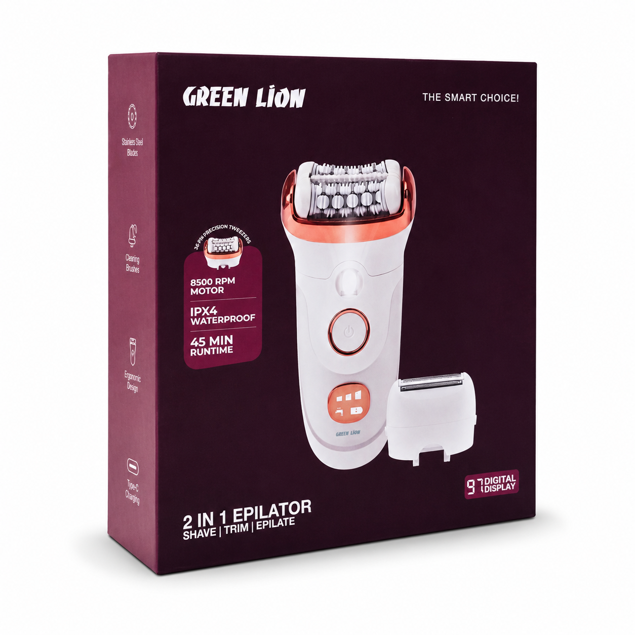 اپیلاتور و ماشین اصلاح 2 در 1 گرین لاین مدل GL-TM48