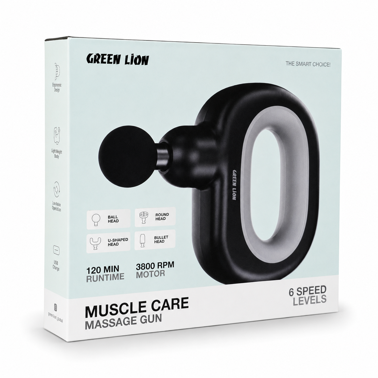 ماساژور تفنگی گرین لاین مدل Green Lion Muscle Care Massage Gun GL-MG31