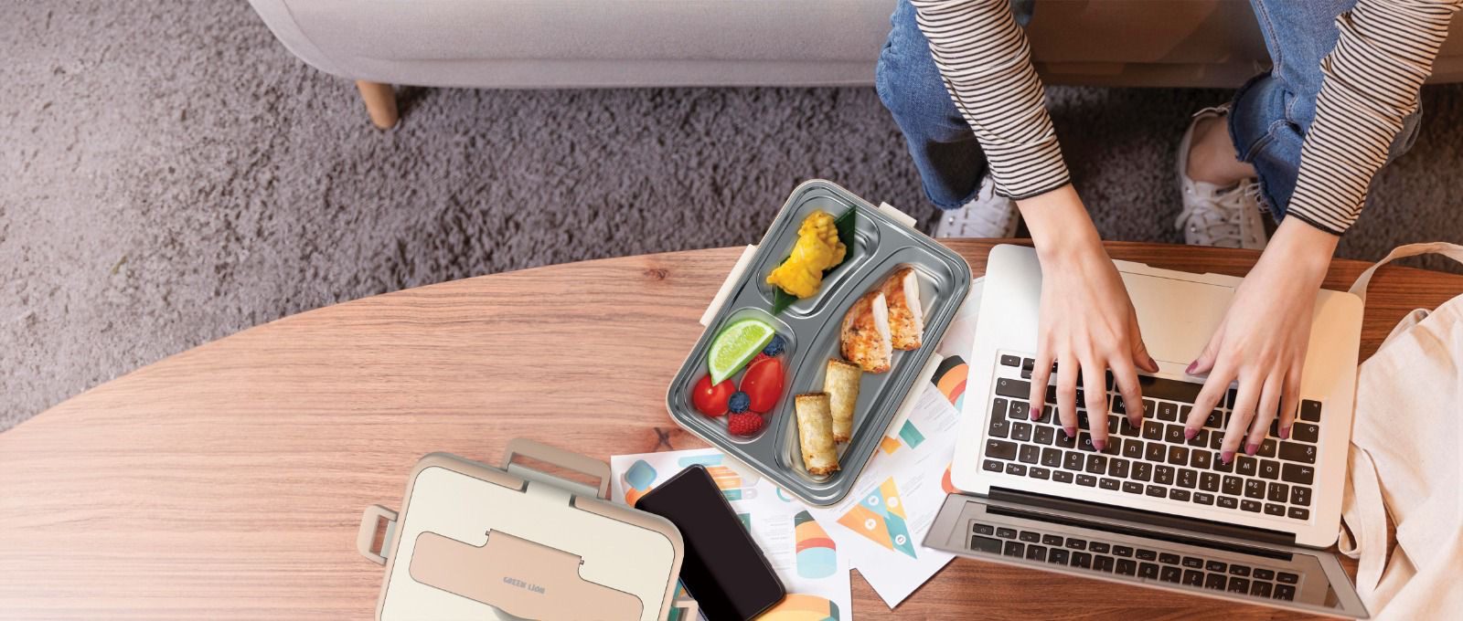 ظرف غذای برقی گرین لاین مدل Green Lion GLB-05 Electric Lunch Box ظرفیت 850 میلیلیتر
