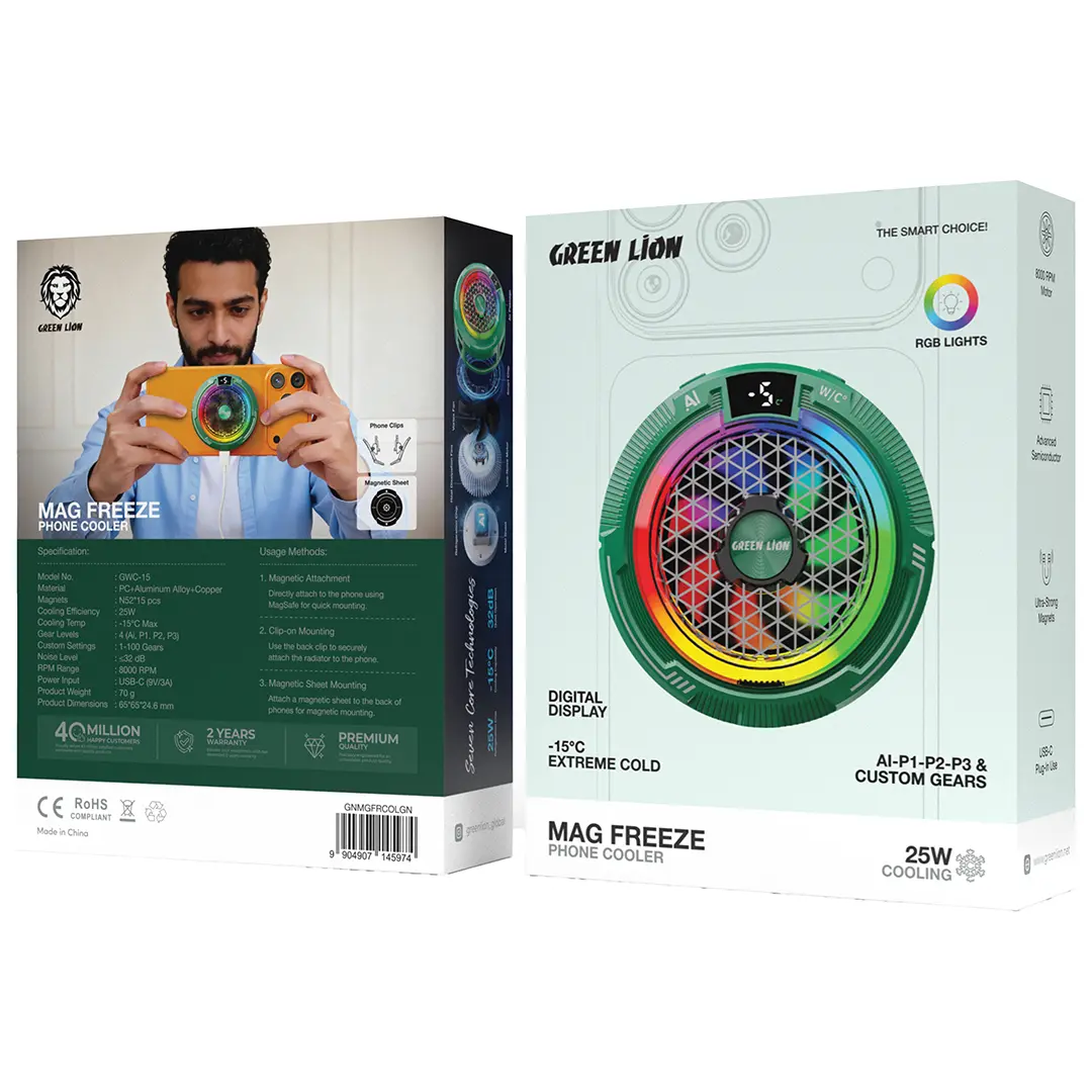 فن خنککننده گوشی گرین لاین مدل مگ فریز | Green Lion Mag Freeze Phone Cooler
