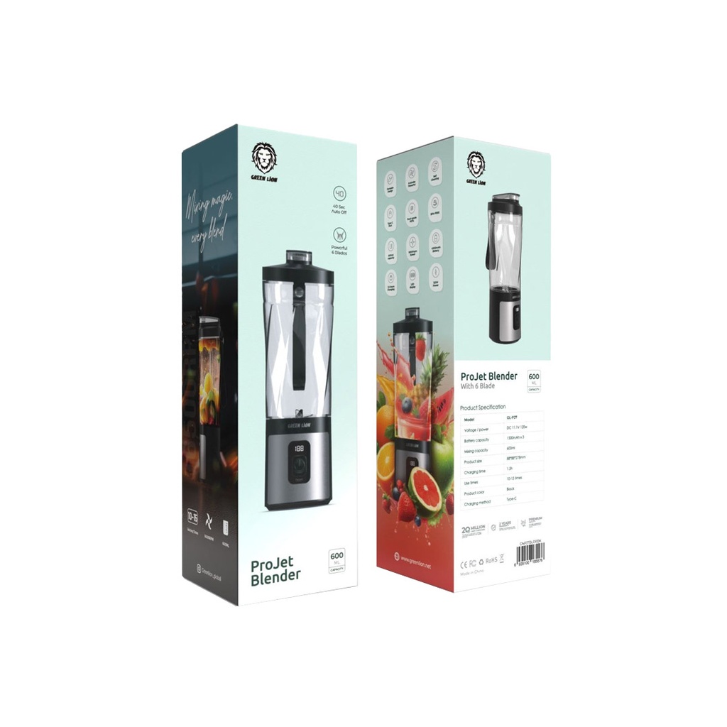 شیکر شارژی گرین لاین Green Lion ProJet Blender 600ml مدل GL-PJ7