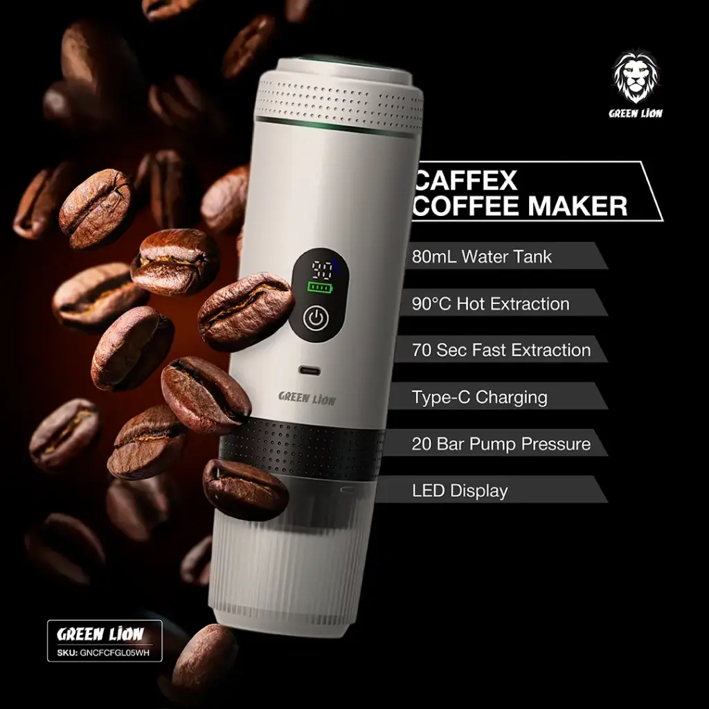 قهوه ساز شارژی گرین لاین Green Lion Caffeex Coffee Maker مدل GL-CM05